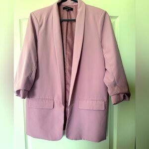 Lavender blazer, rouched sleeves
